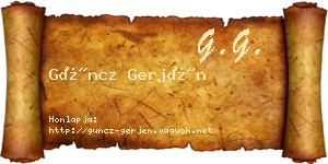 Güncz Gerjén névjegykártya